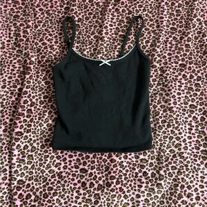 Garage Black Camisole with White Accent
